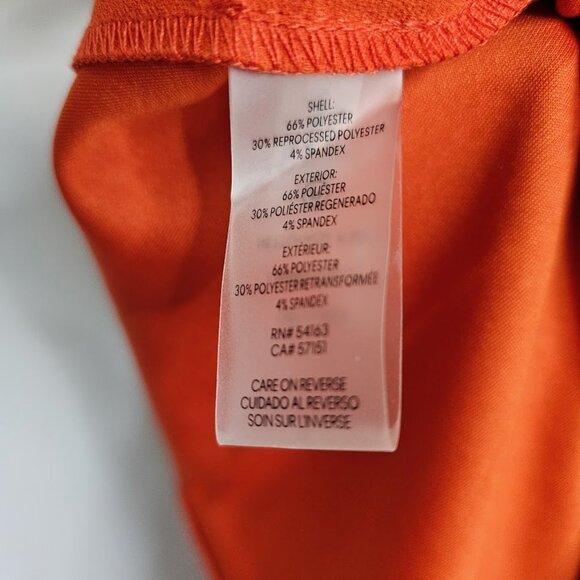 NWT CALVIN KLEIN Faux Wrap Dress ORANGE CLAY size 16 Ruffle Hem Short Sleeves - Picture 8 of 11
